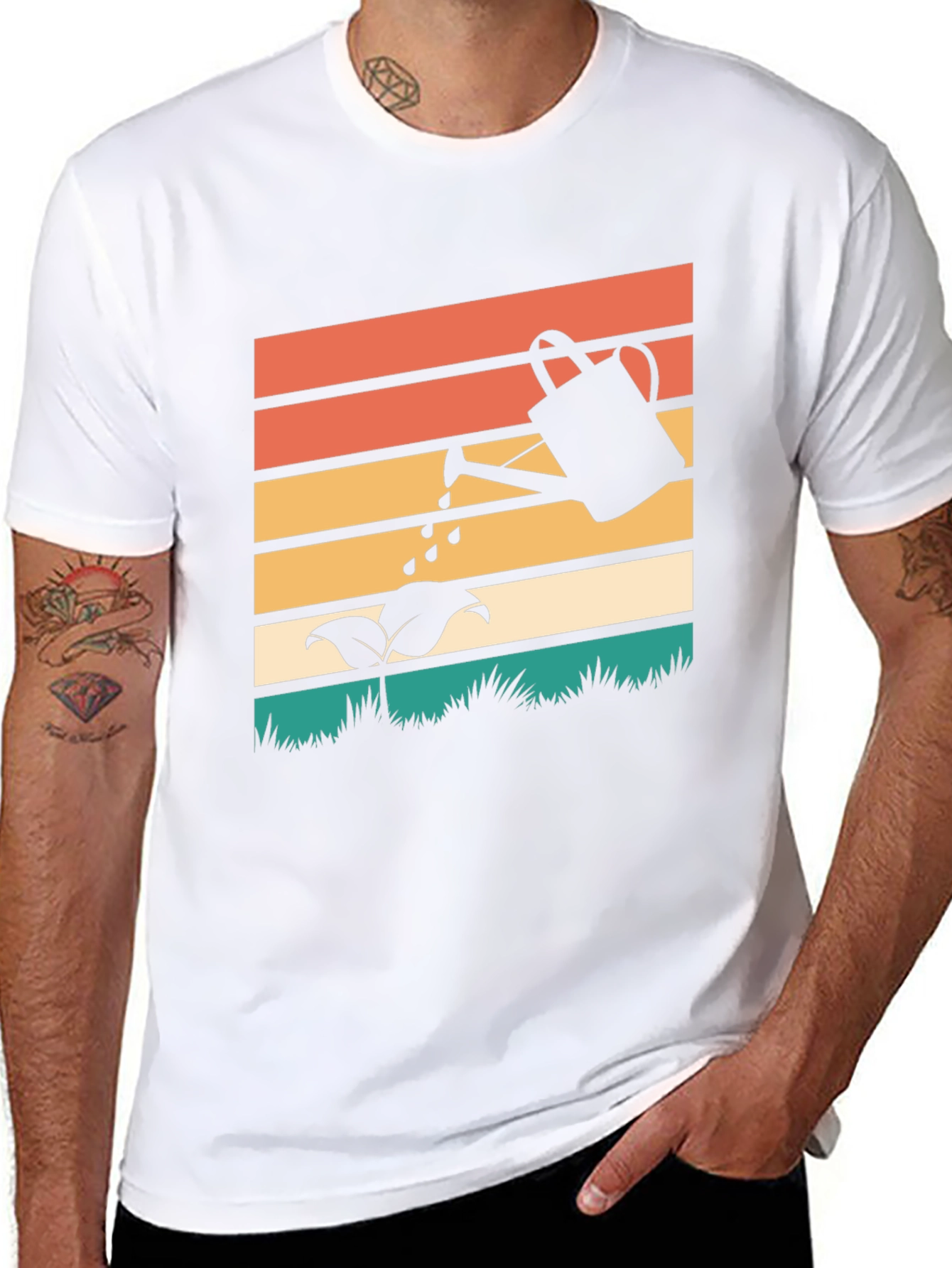 Retro Gardening T-Shirt - Plant Watering Design