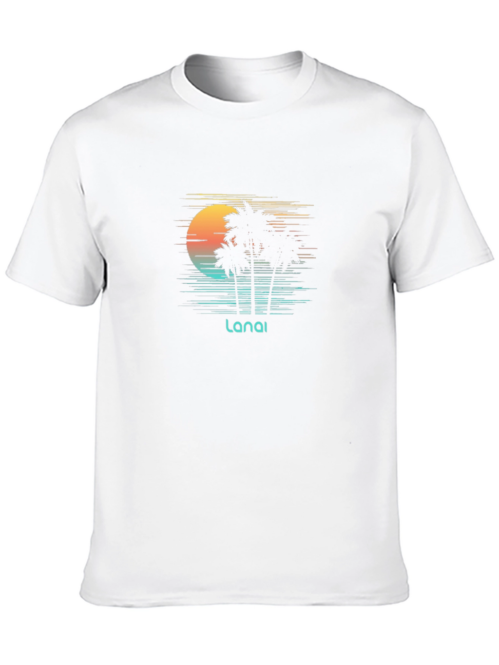 Lanai Sunset Palm Tee - Black Graphic T-Shirt