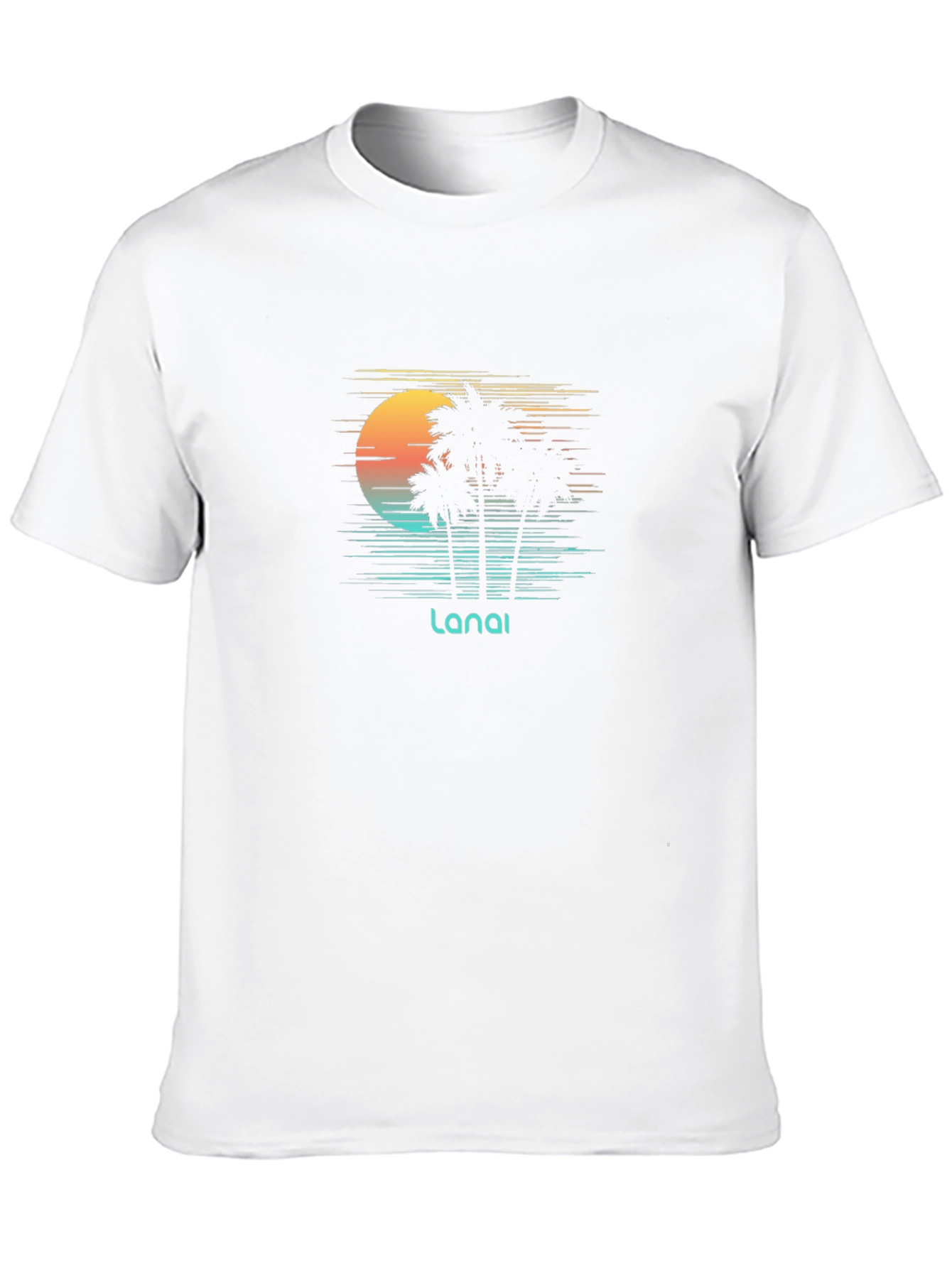 Lanai Sunset Palm Tee - Black Graphic T-Shirt