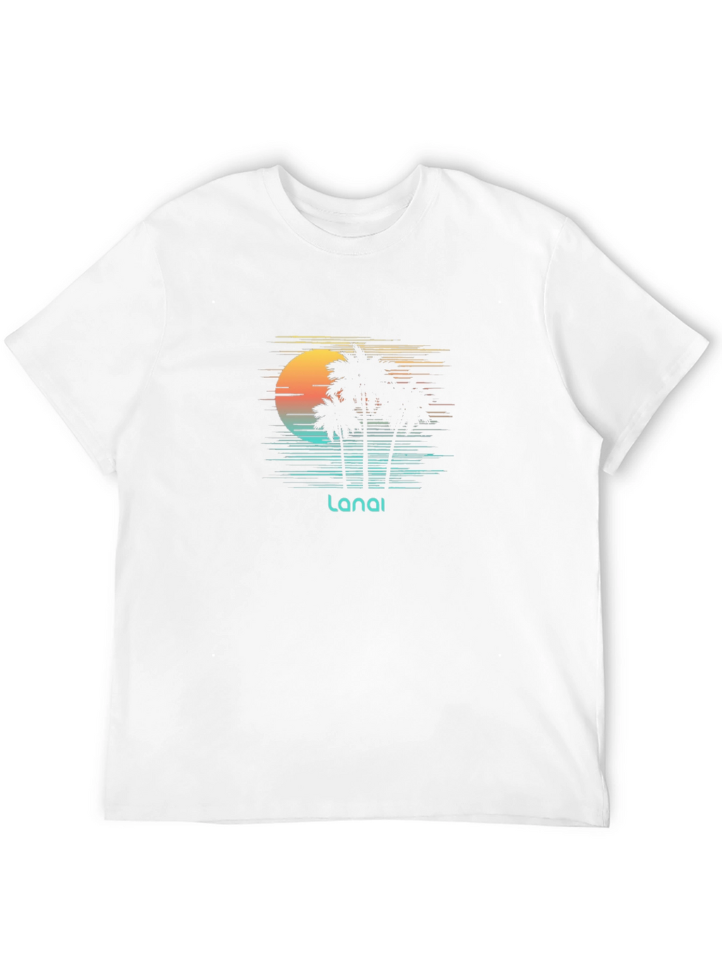 Lanai Sunset Palm Tee - Black Graphic T-Shirt