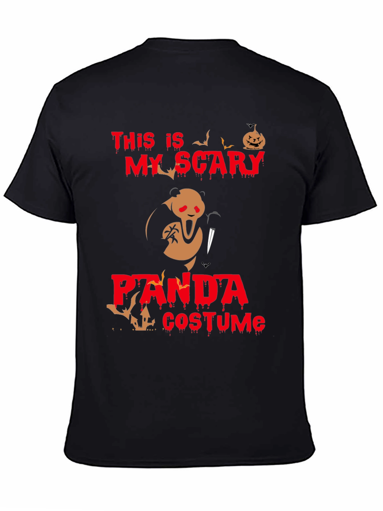 Scary Panda Costume Halloween T-Shirt
