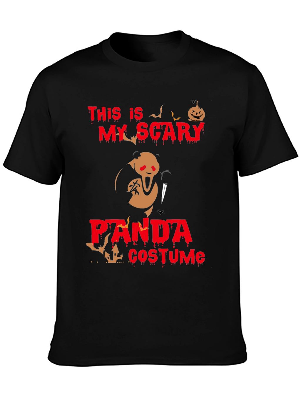 Scary Panda Costume Halloween T-Shirt