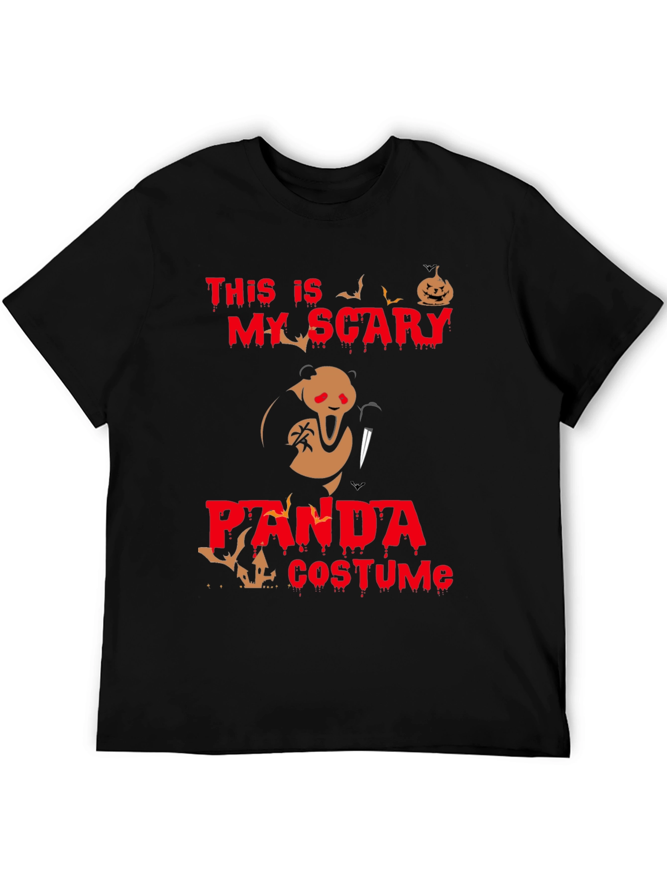 Scary Panda Costume Halloween T-Shirt