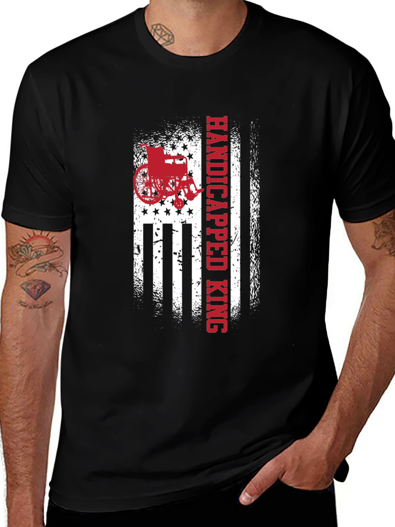 Handicapped King American Flag Graphic Tee