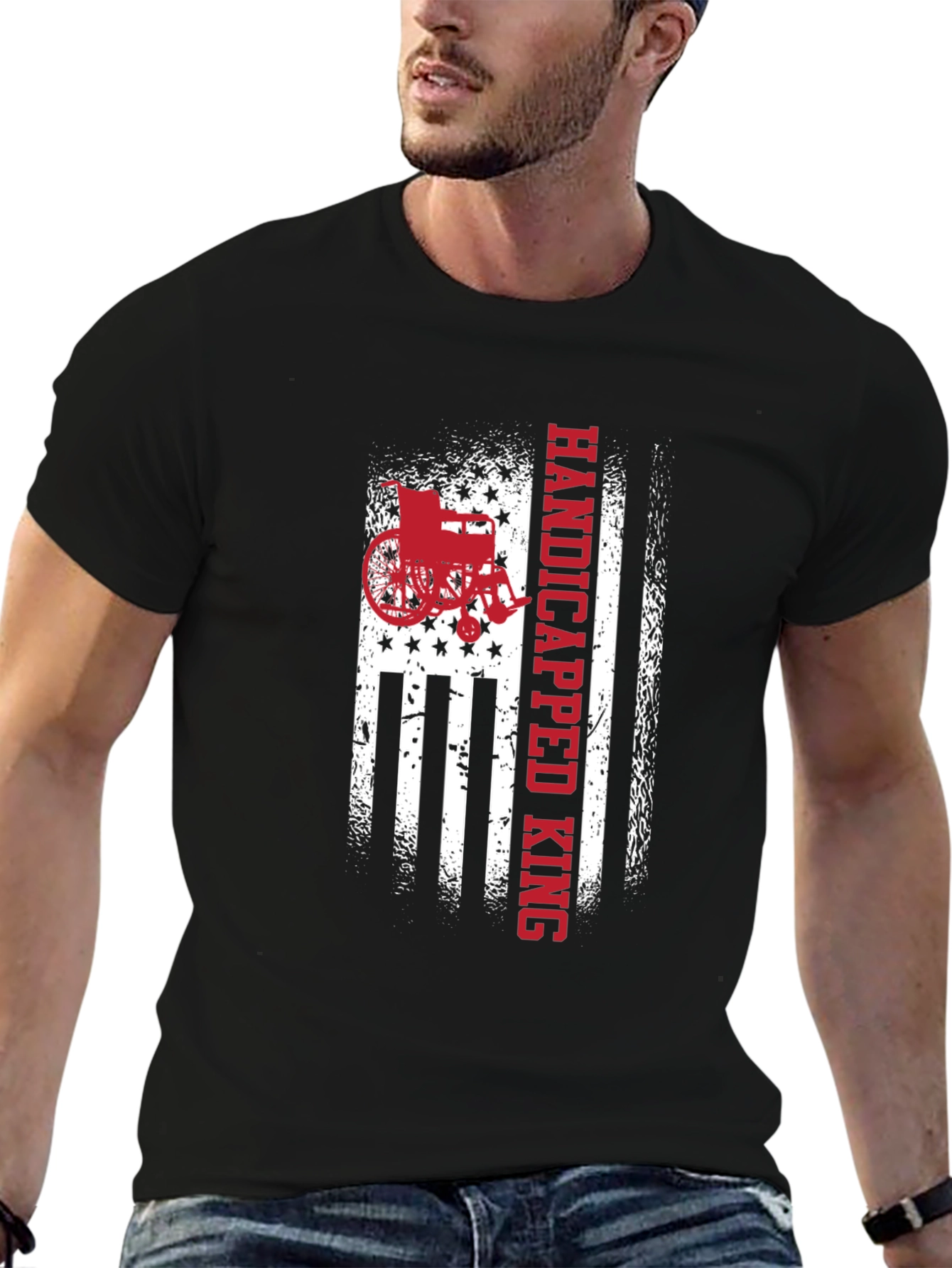 Handicapped King American Flag Graphic Tee