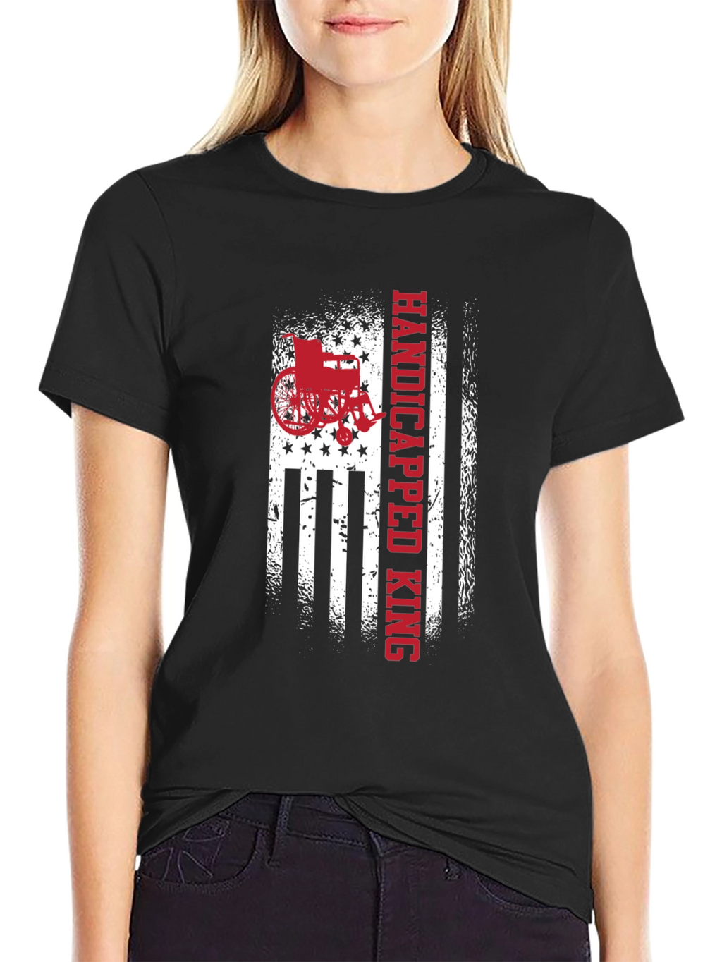 Handicapped King American Flag Graphic Tee