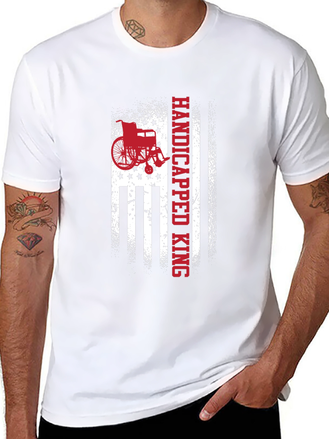 Handicapped King American Flag Graphic Tee