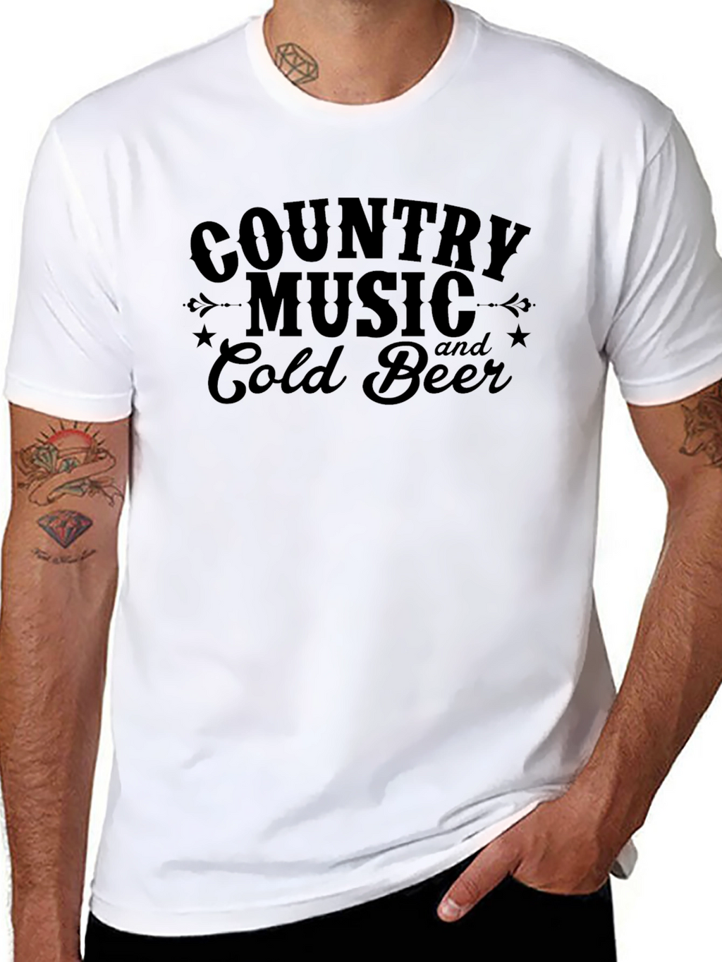 Country Music & Cold Beer Graphic Tee