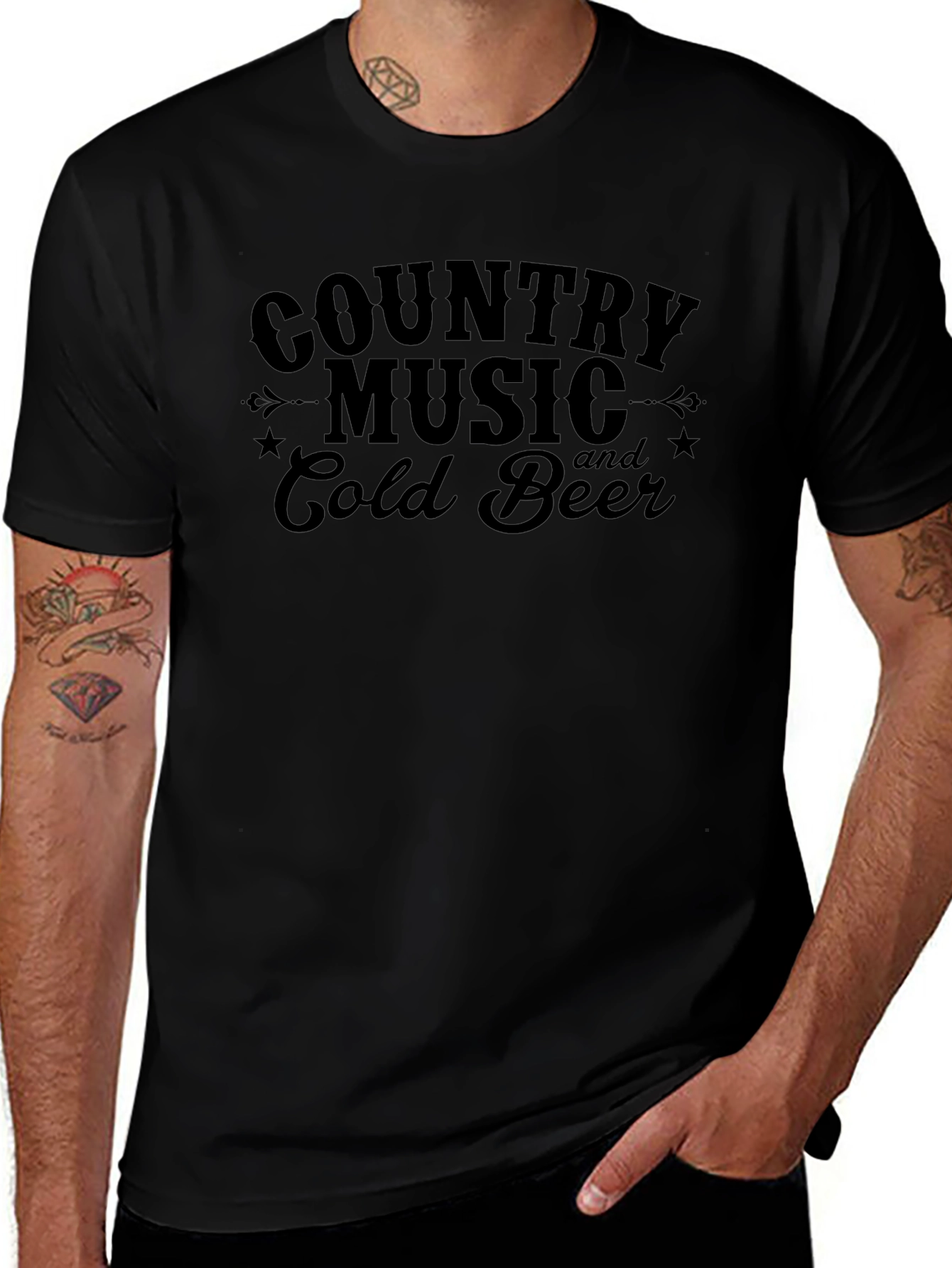 Country Music & Cold Beer Graphic Tee