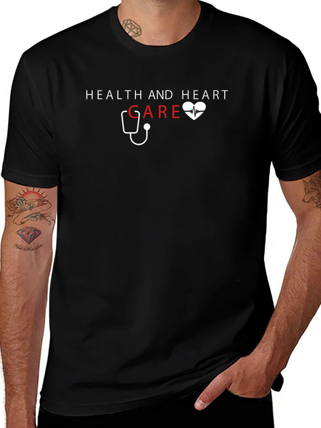 Health & Heart Care T-Shirt - Stylish Medical Tee