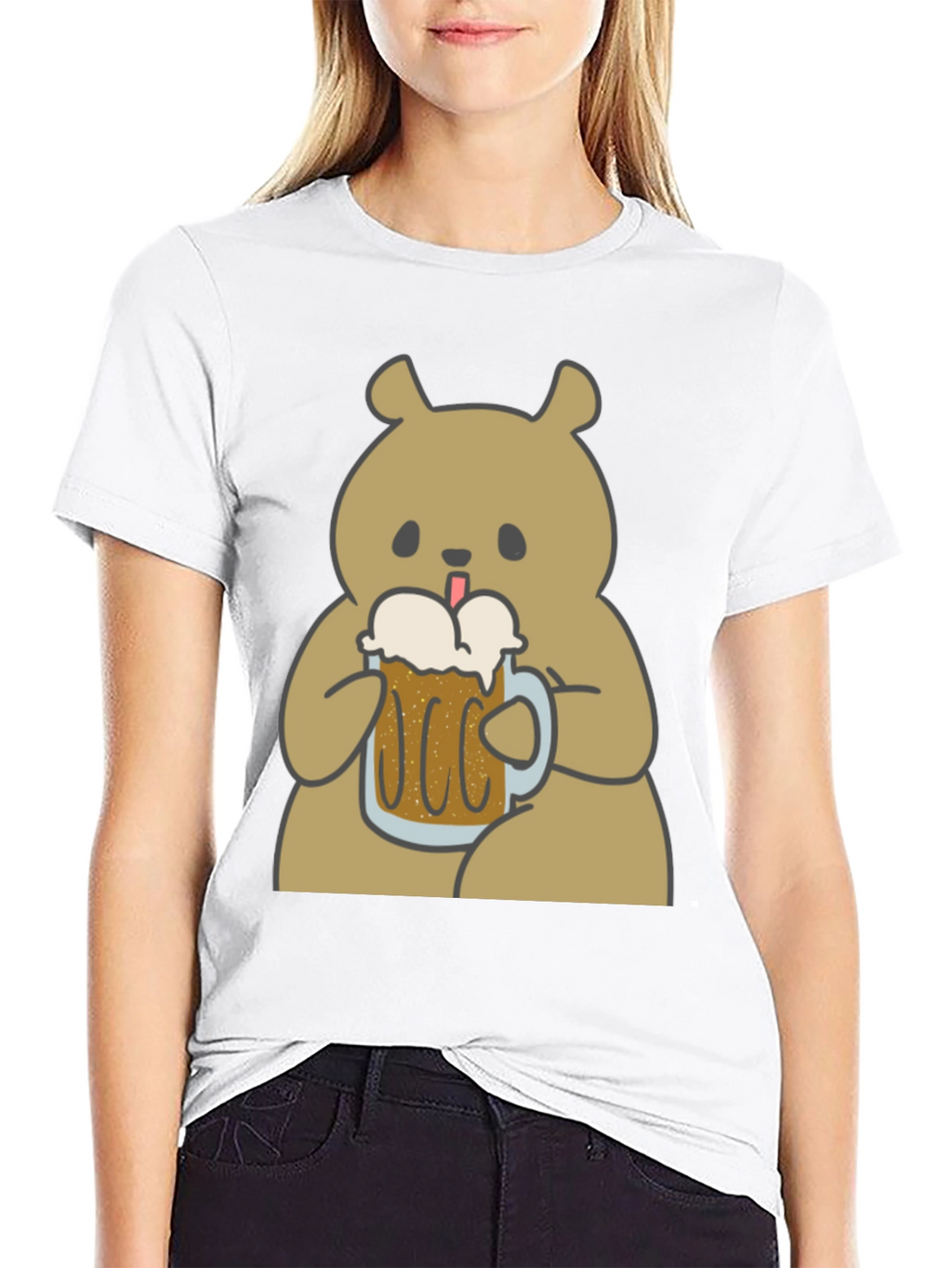 Beer Bear Graphic T-Shirt - Mens Black Tee