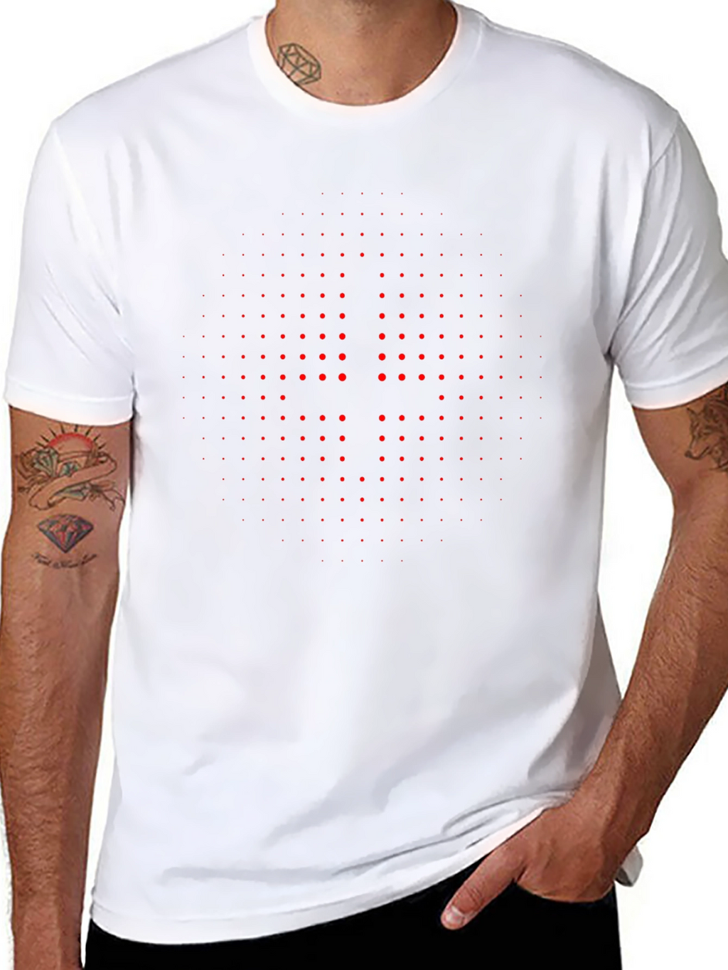 Geometric Dot Pattern Tee - Modern Style