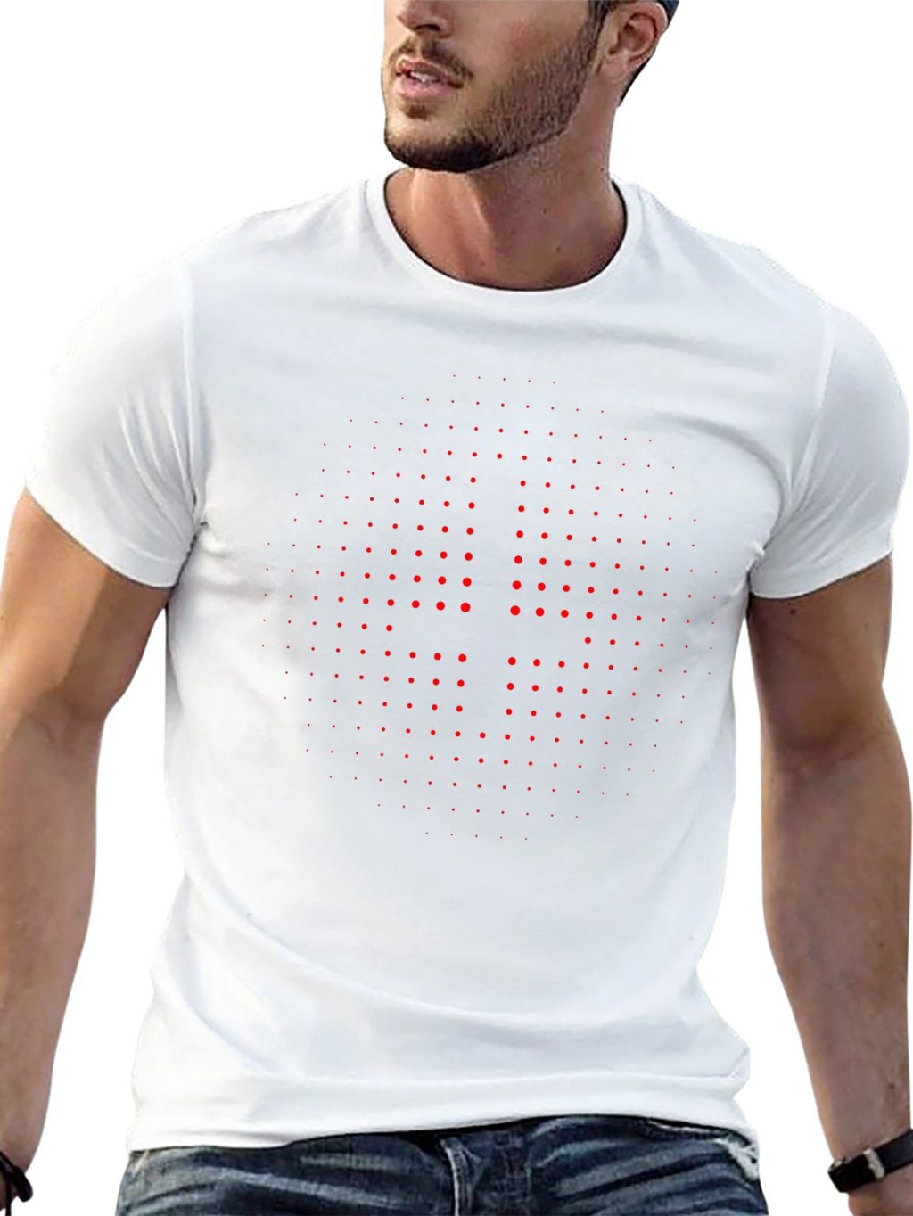 Geometric Dot Pattern Tee - Modern Style