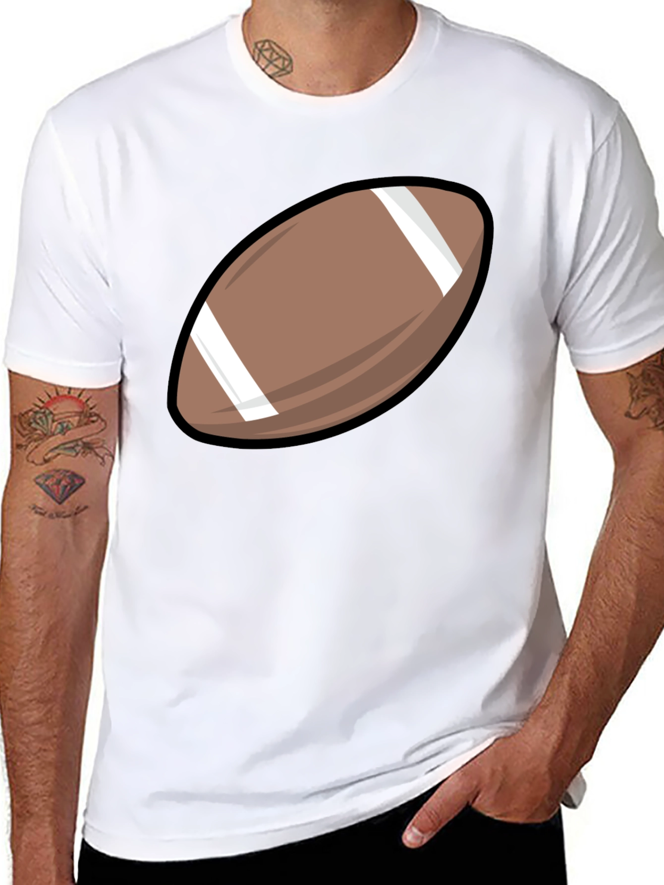 Football Graphic Tee - Black Cotton Shirt