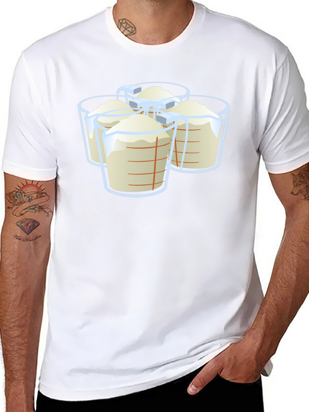 Measuring Cups Graphic T-Shirt - Black Casual Wear