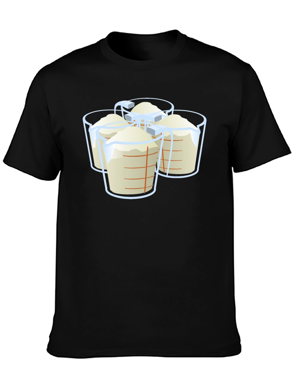 Measuring Cups Graphic T-Shirt - Black Casual Wear