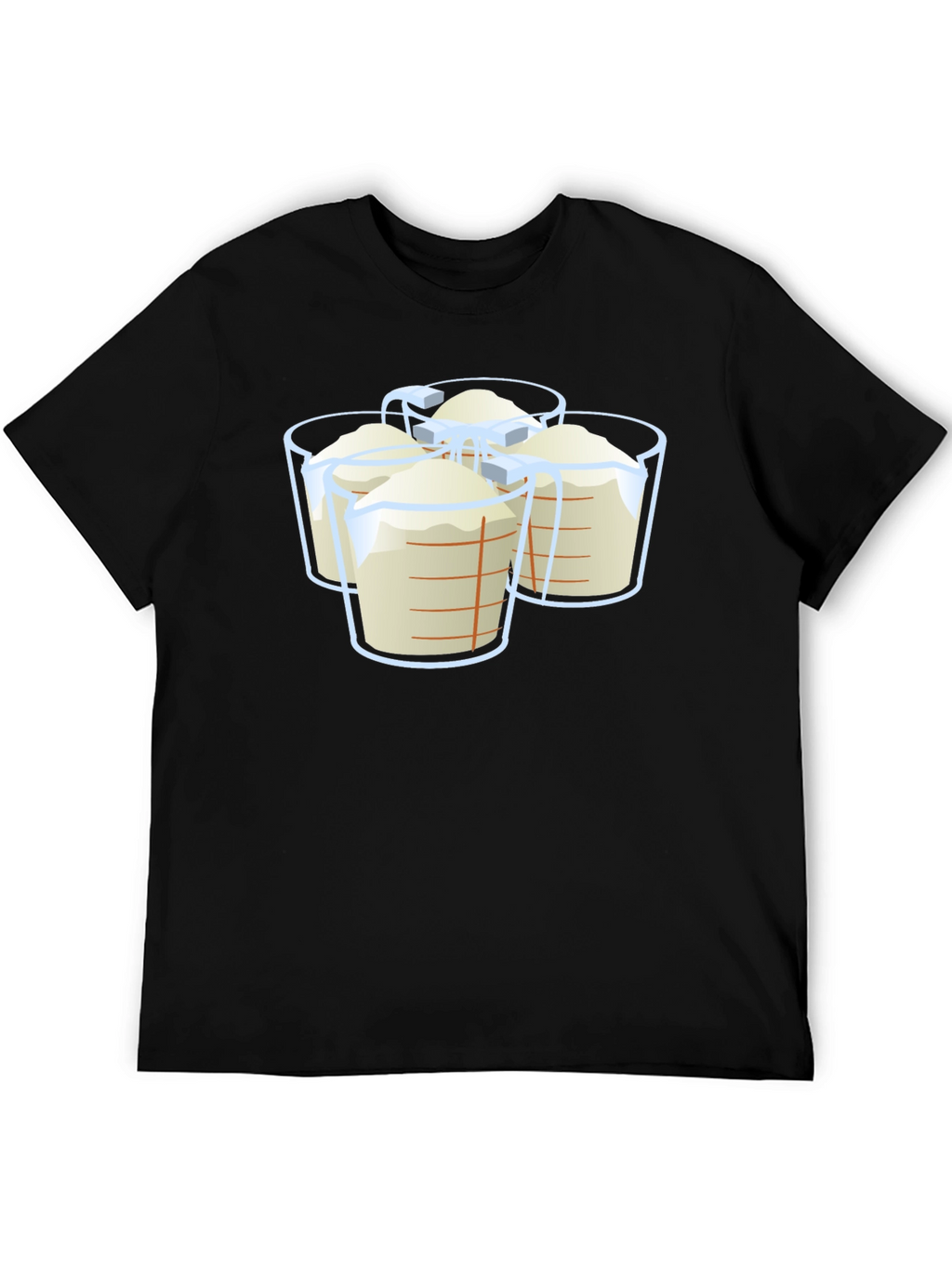 Measuring Cups Graphic T-Shirt - Black Casual Wear
