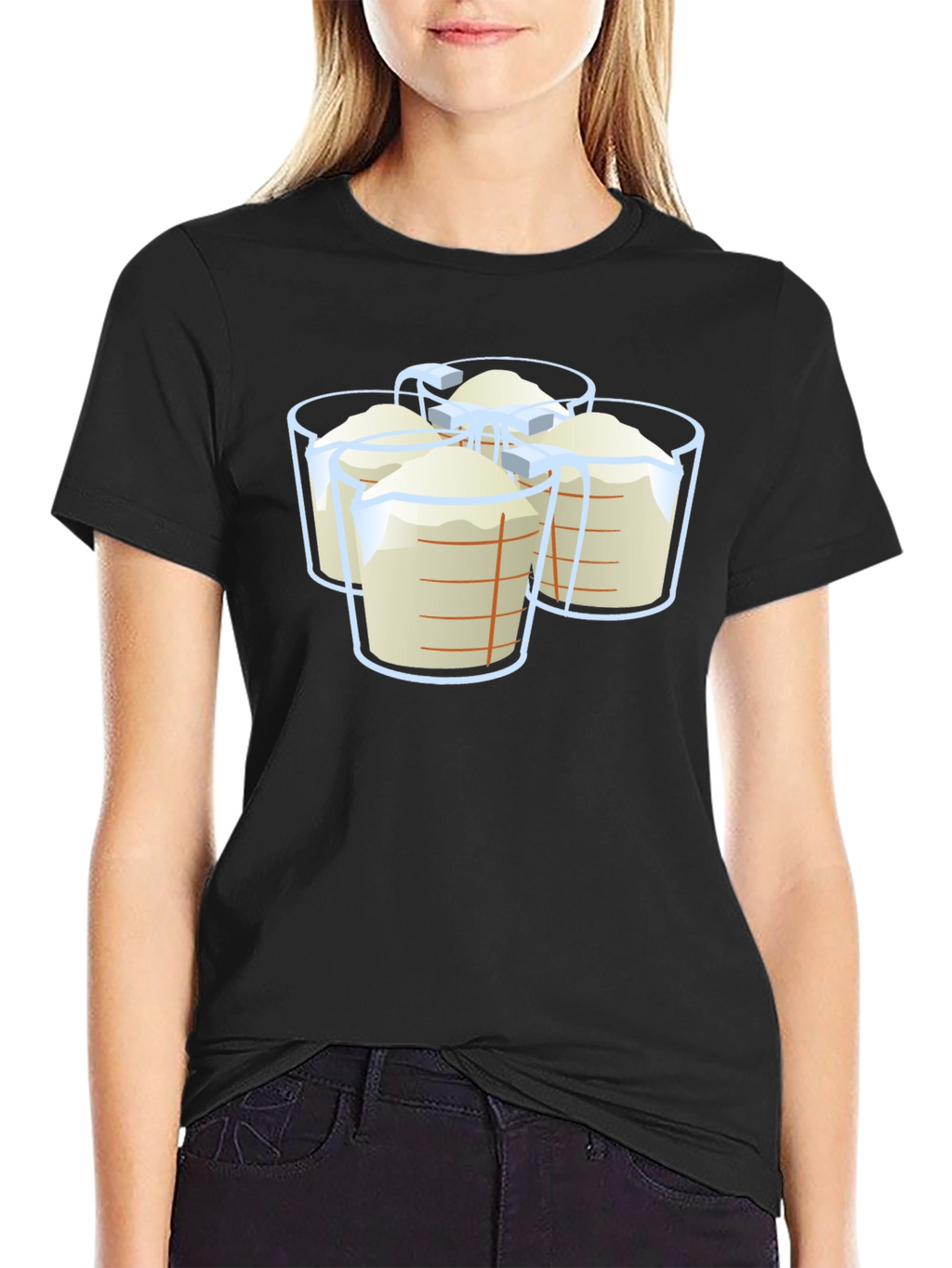 Measuring Cups Graphic T-Shirt - Black Casual Wear