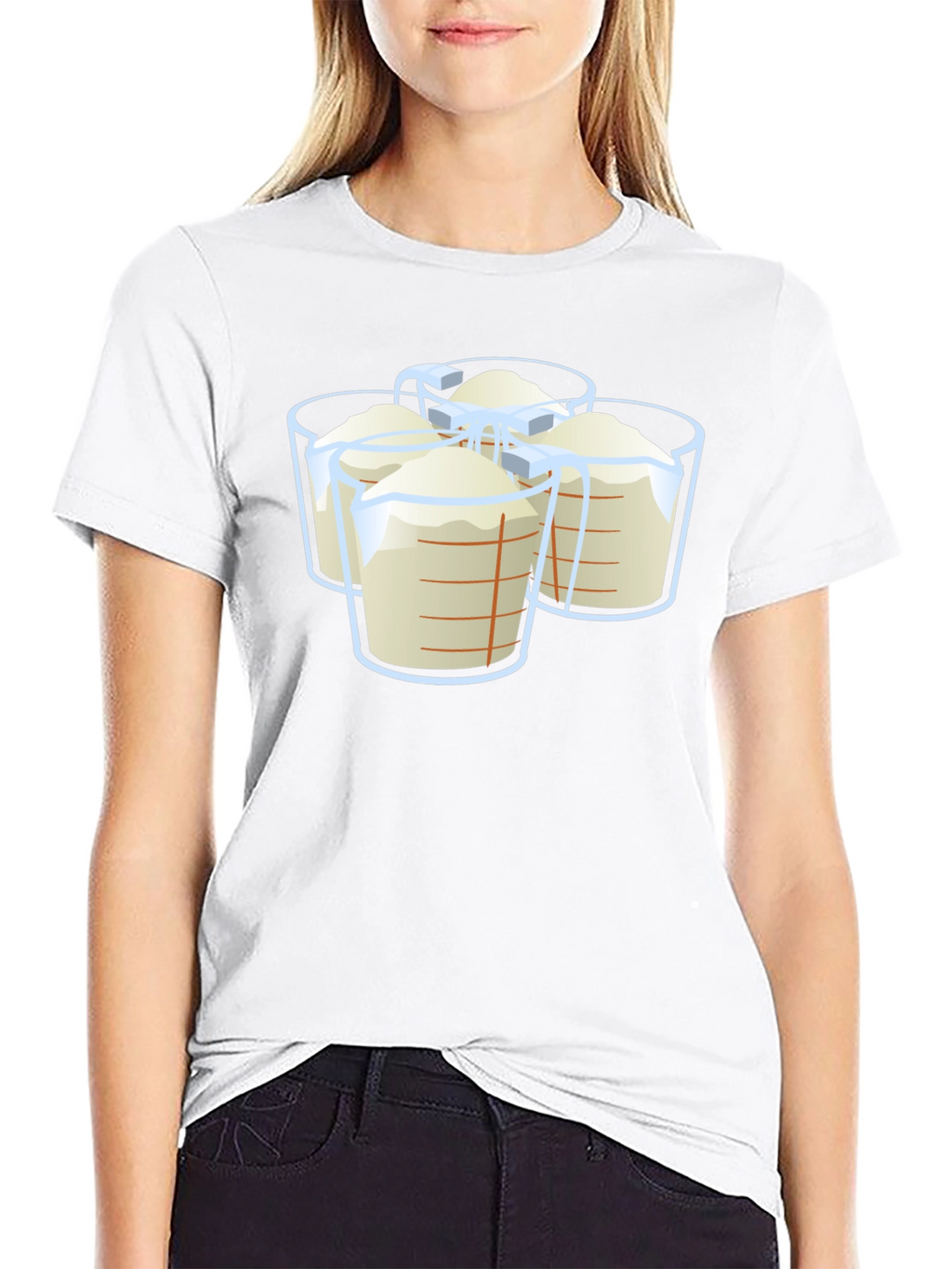 Measuring Cups Graphic T-Shirt - Black Casual Wear