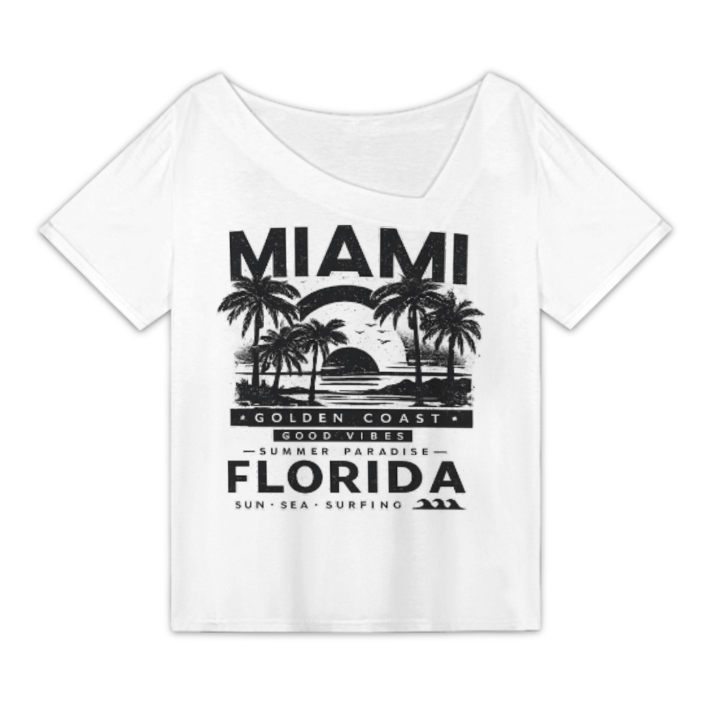 Miami Florida Vintage Beach Sunset Graphic T-Shirt(z796)