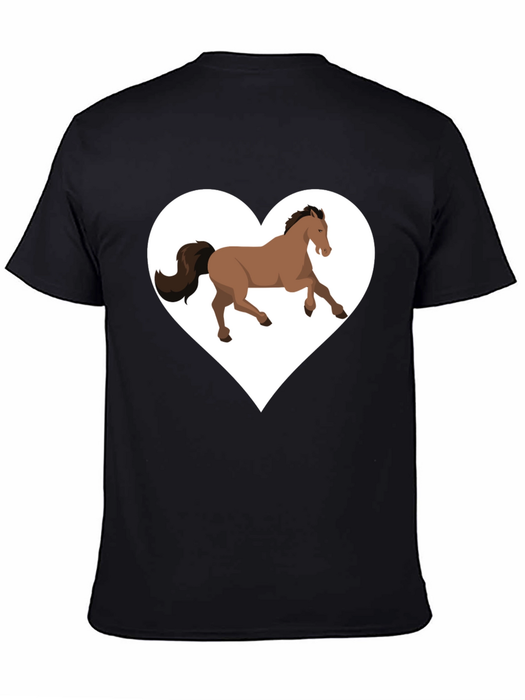 Horse Love T-Shirt - Black Cotton Graphic Tee