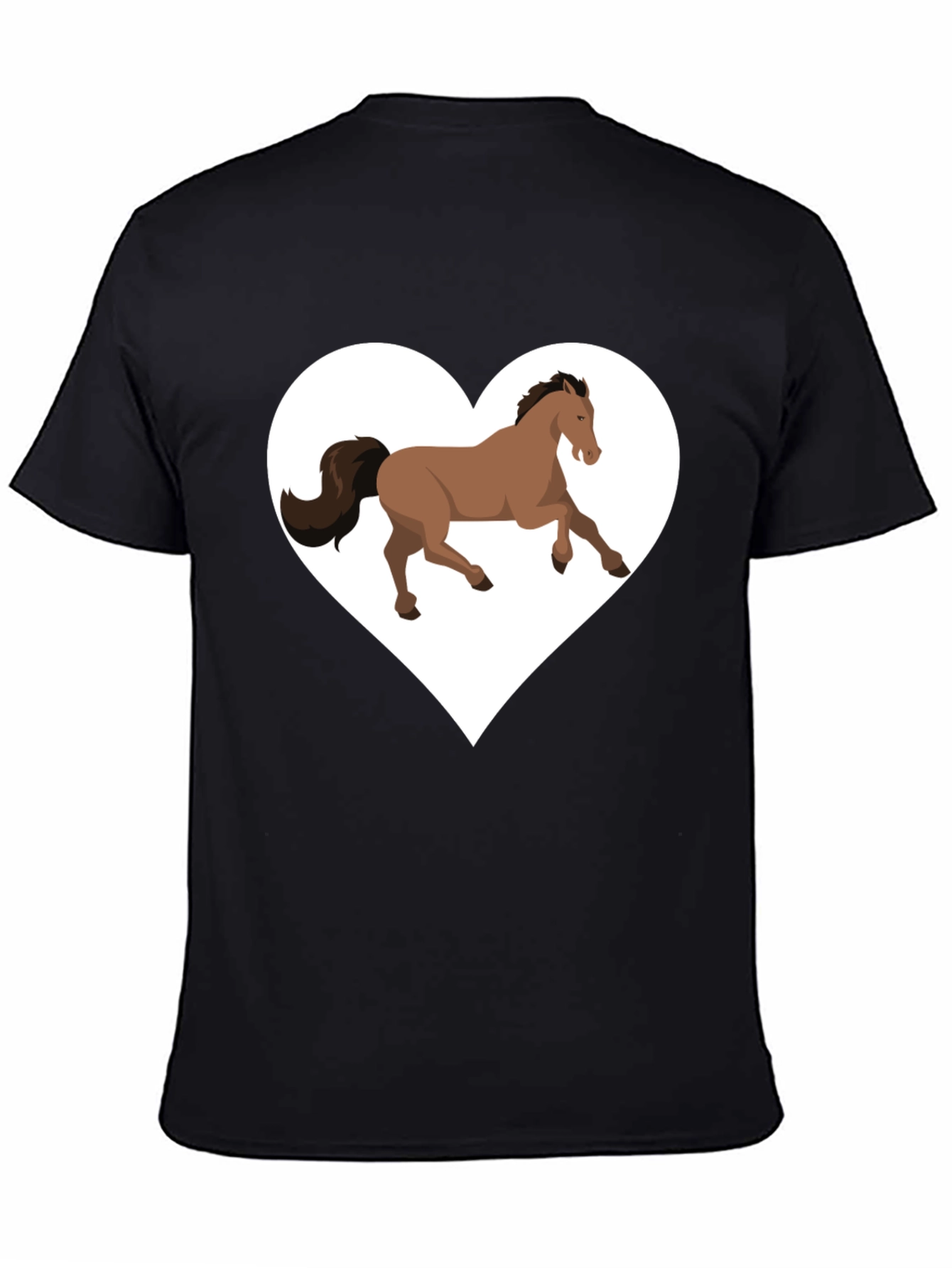 Horse Love T-Shirt - Black Cotton Graphic Tee