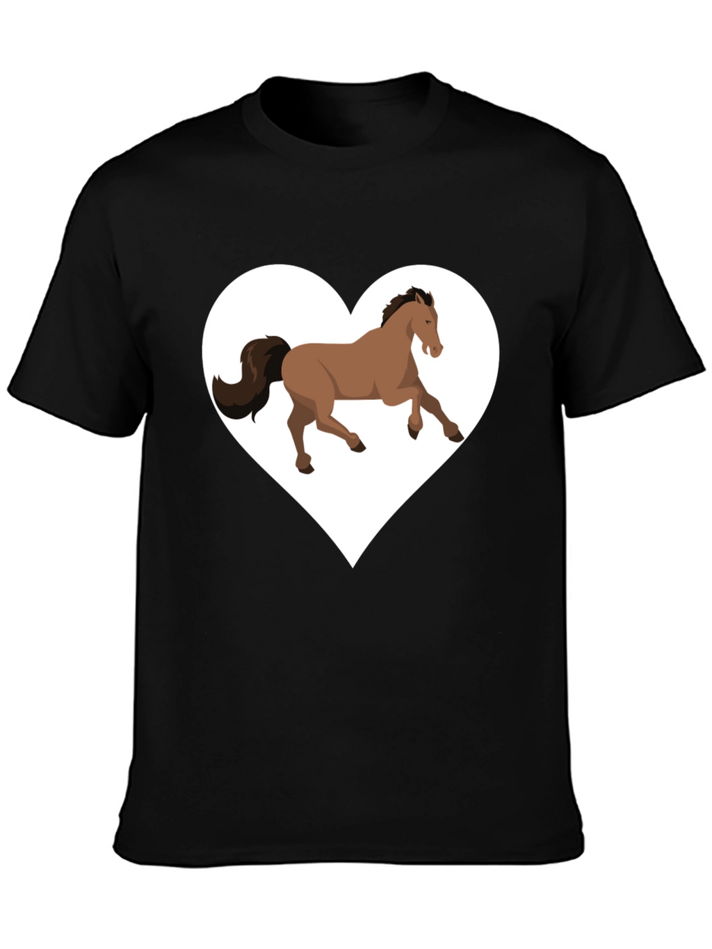 Horse Love T-Shirt - Black Cotton Graphic Tee