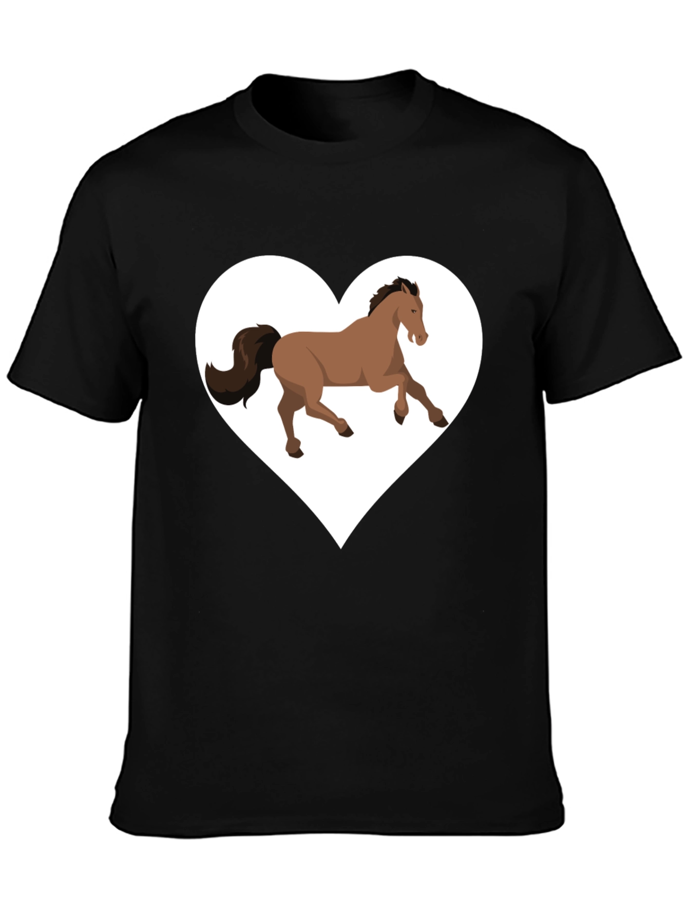 Horse Love T-Shirt - Black Cotton Graphic Tee