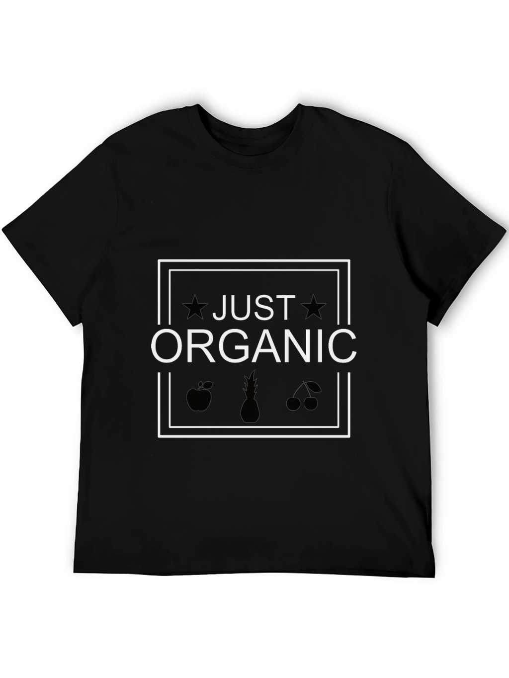 Just Organic Graphic Tee - Black Cotton T-Shirt