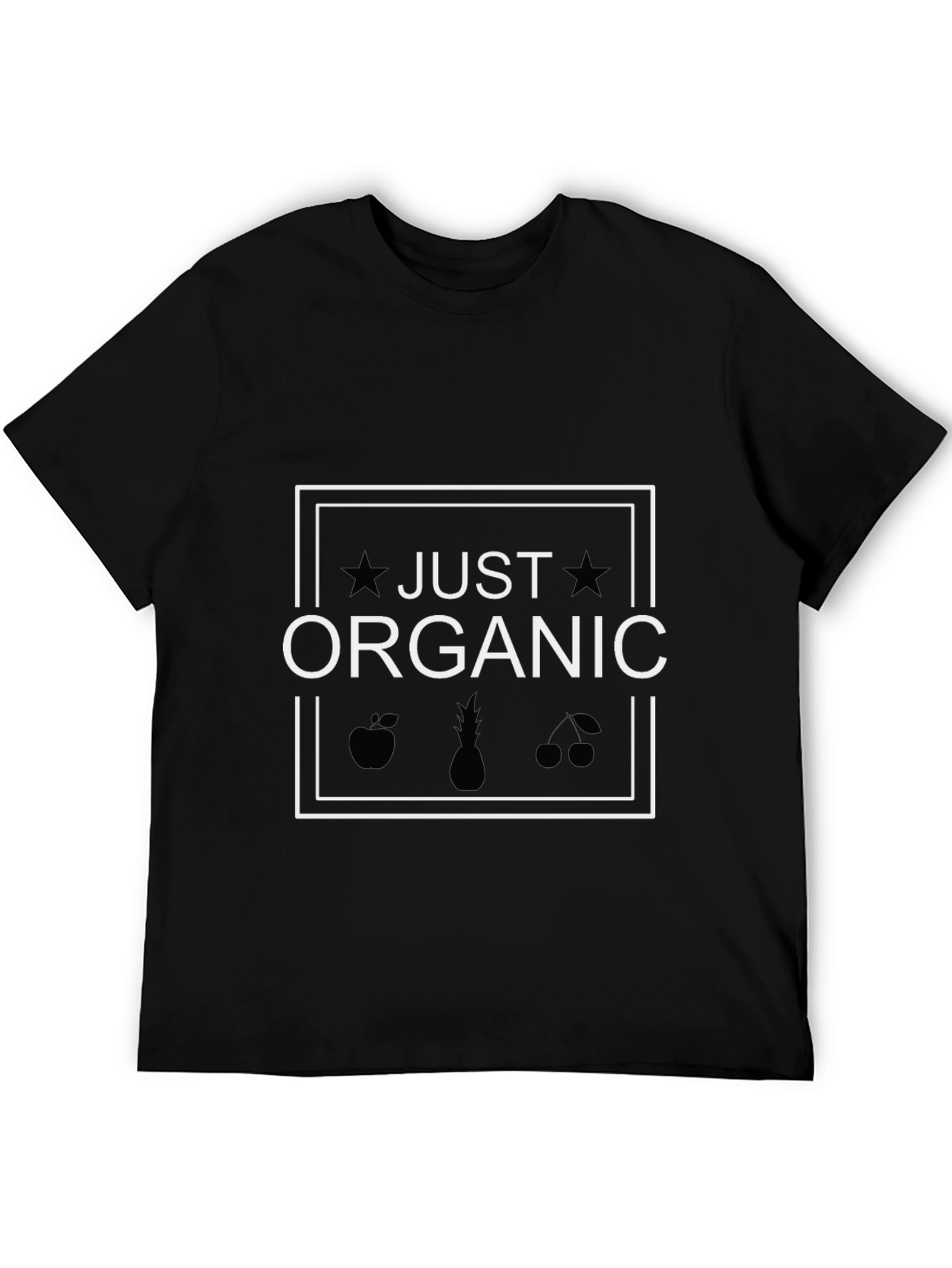 Just Organic Graphic Tee - Black Cotton T-Shirt