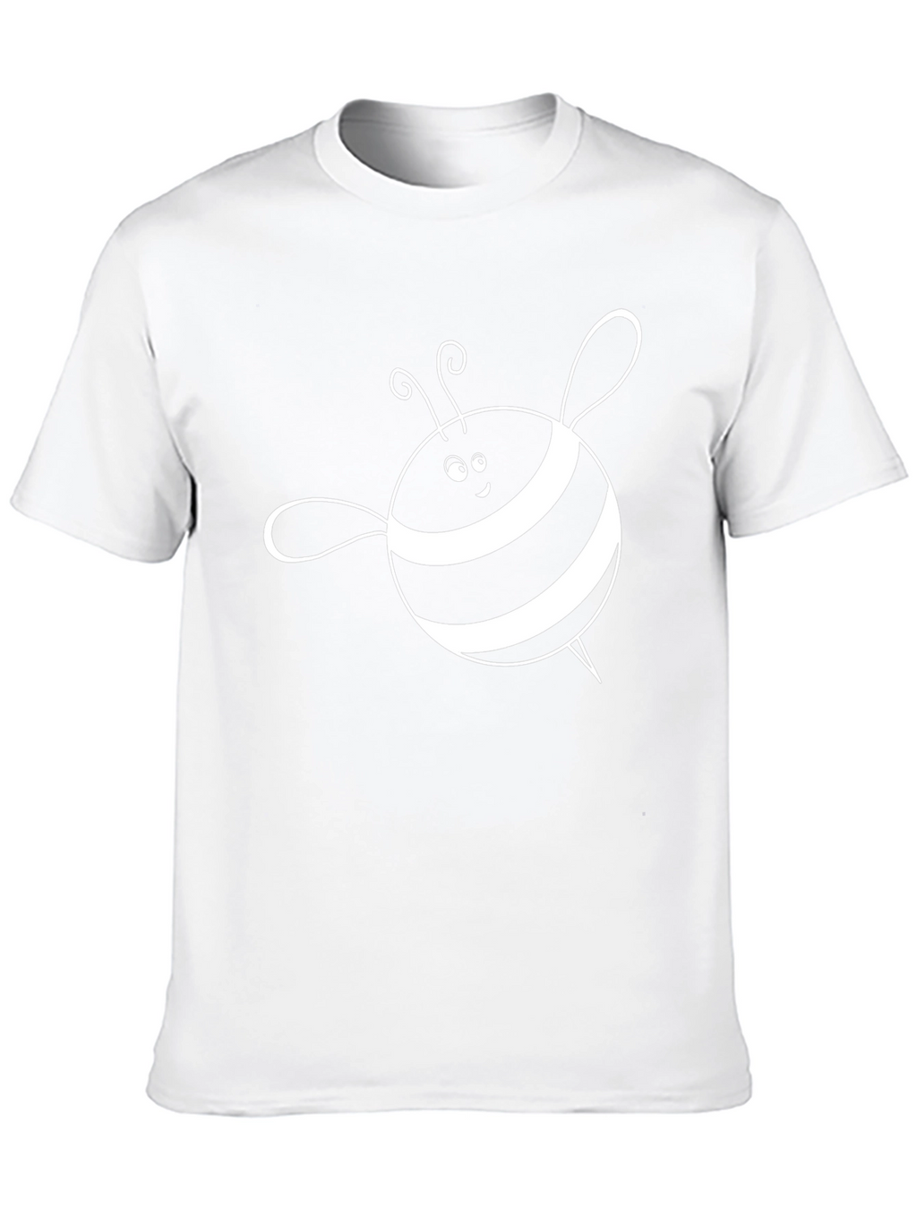 Cute Bee Graphic Tee - Black Cotton T-Shirt
