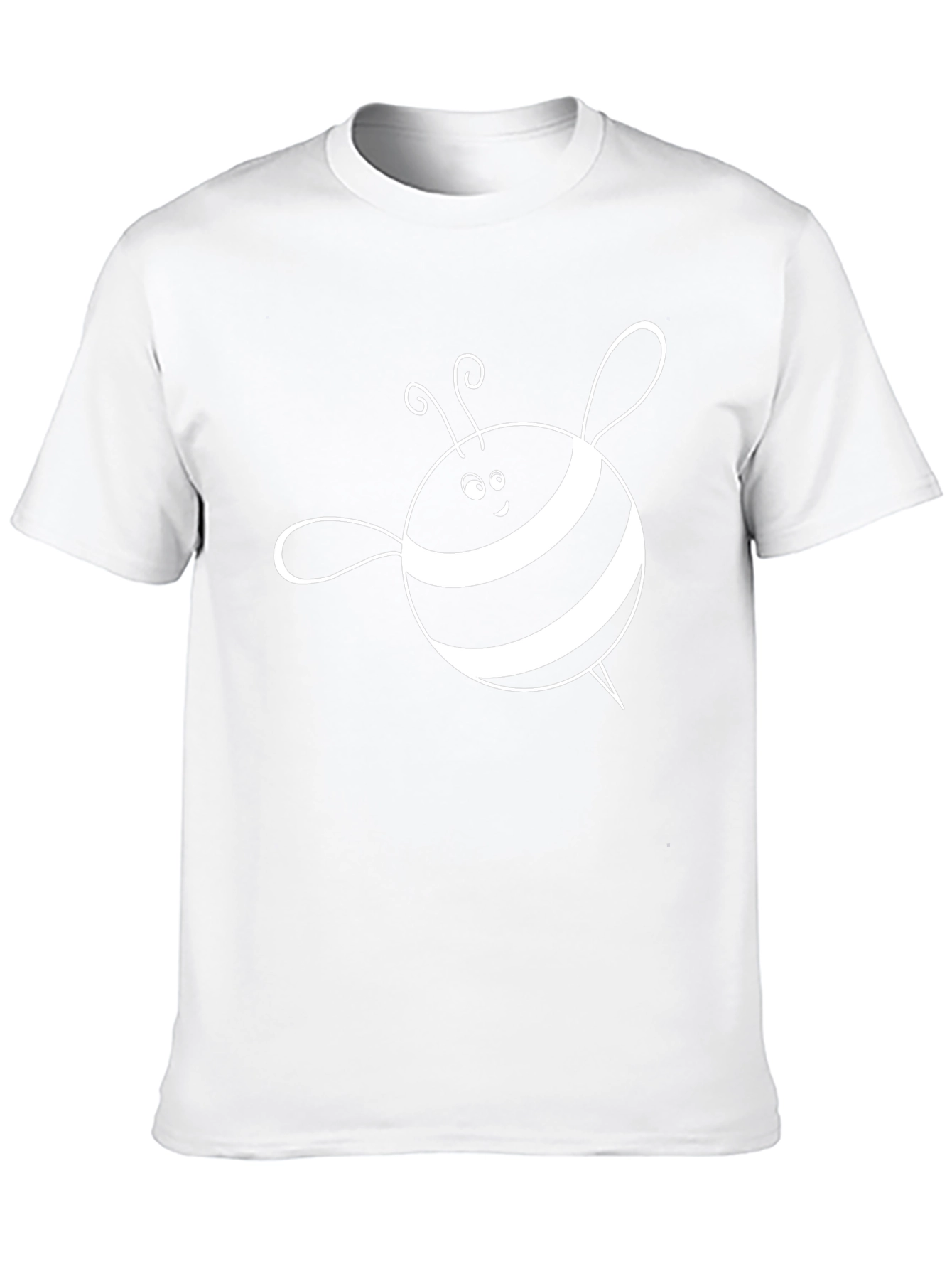 Cute Bee Graphic Tee - Black Cotton T-Shirt