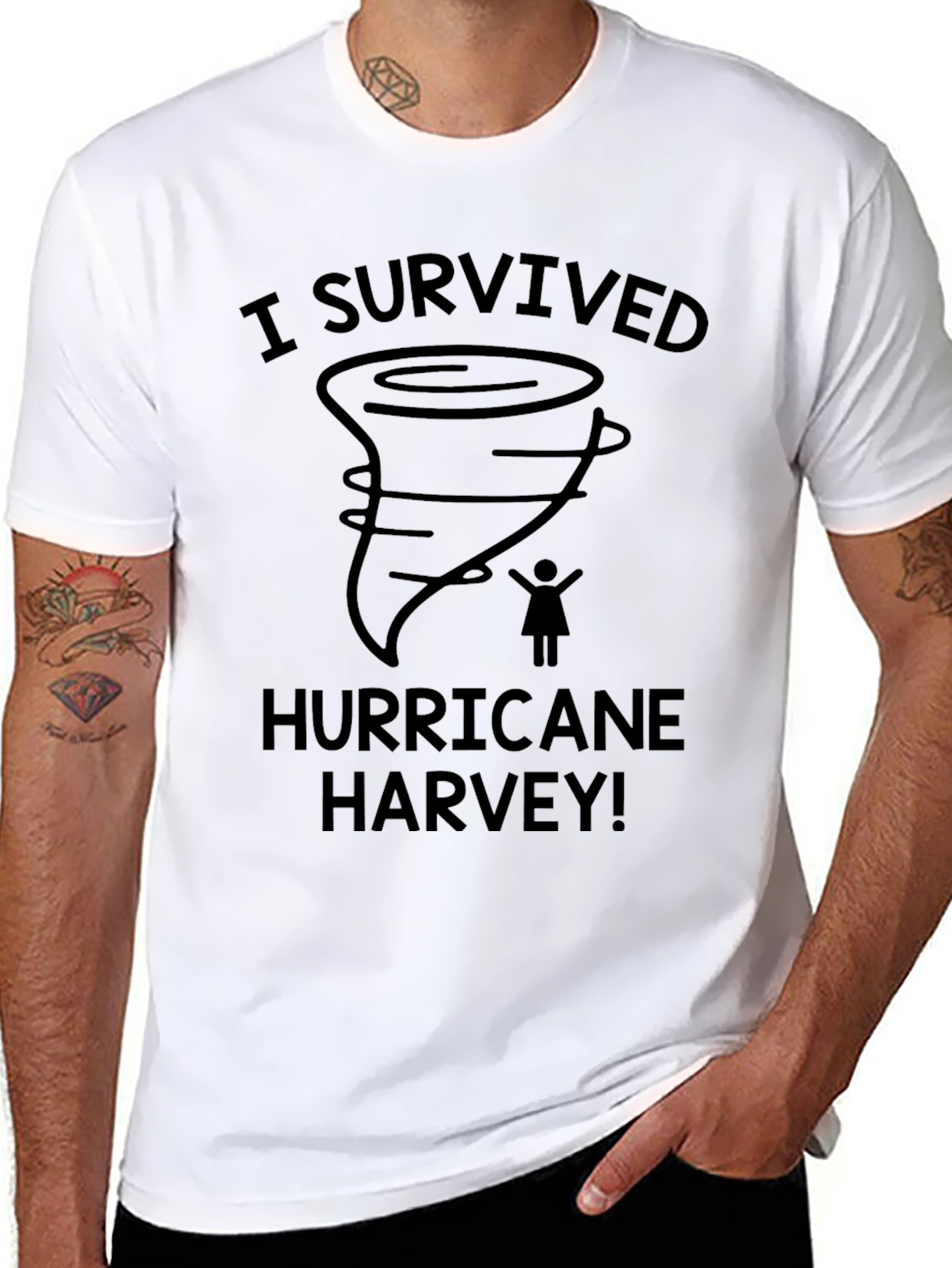 I Survived Hurricane Harvey Black T-Shirt