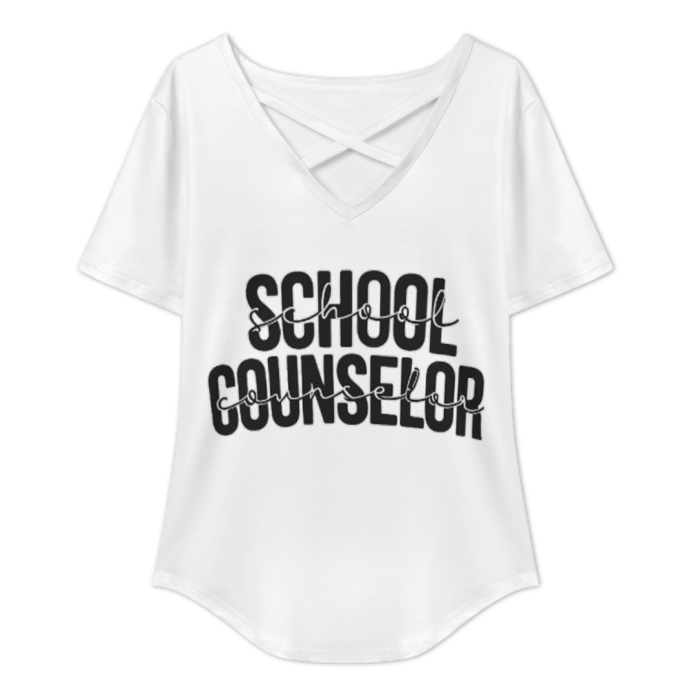 School Counselor Inspirational V-Neck Tee – Minimalist Educator Appreciation Graphic Shirt(z788)