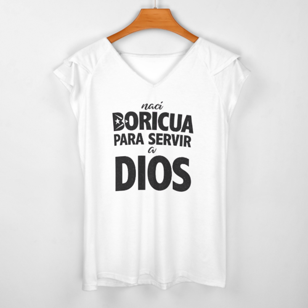 Nací Boricua Para Servir A Dios Faith Graphic Tee – Puerto Rican Christian Shirt for Women(z807)