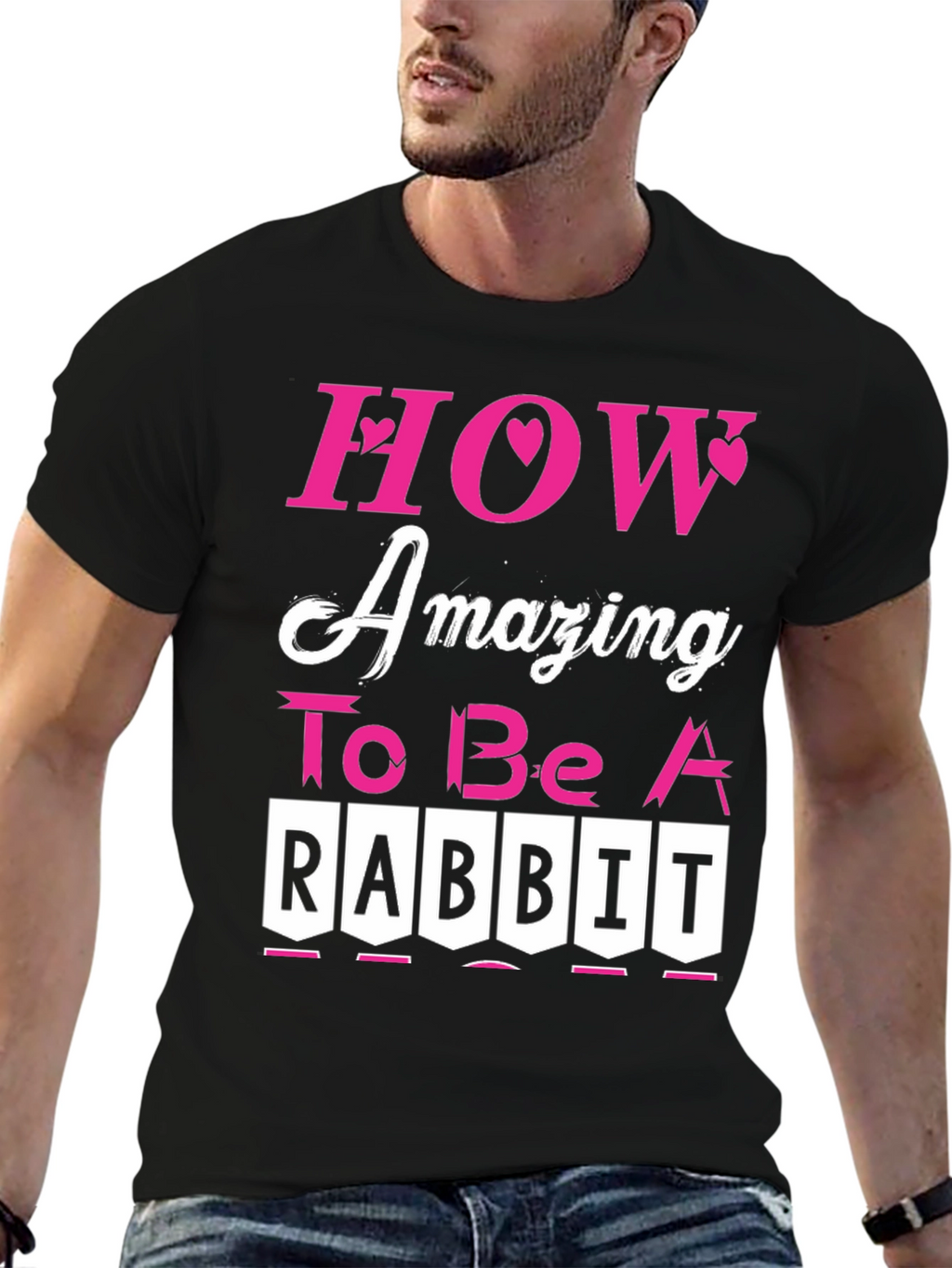 Amazing Rabbit T-Shirt - Black Cotton Tee