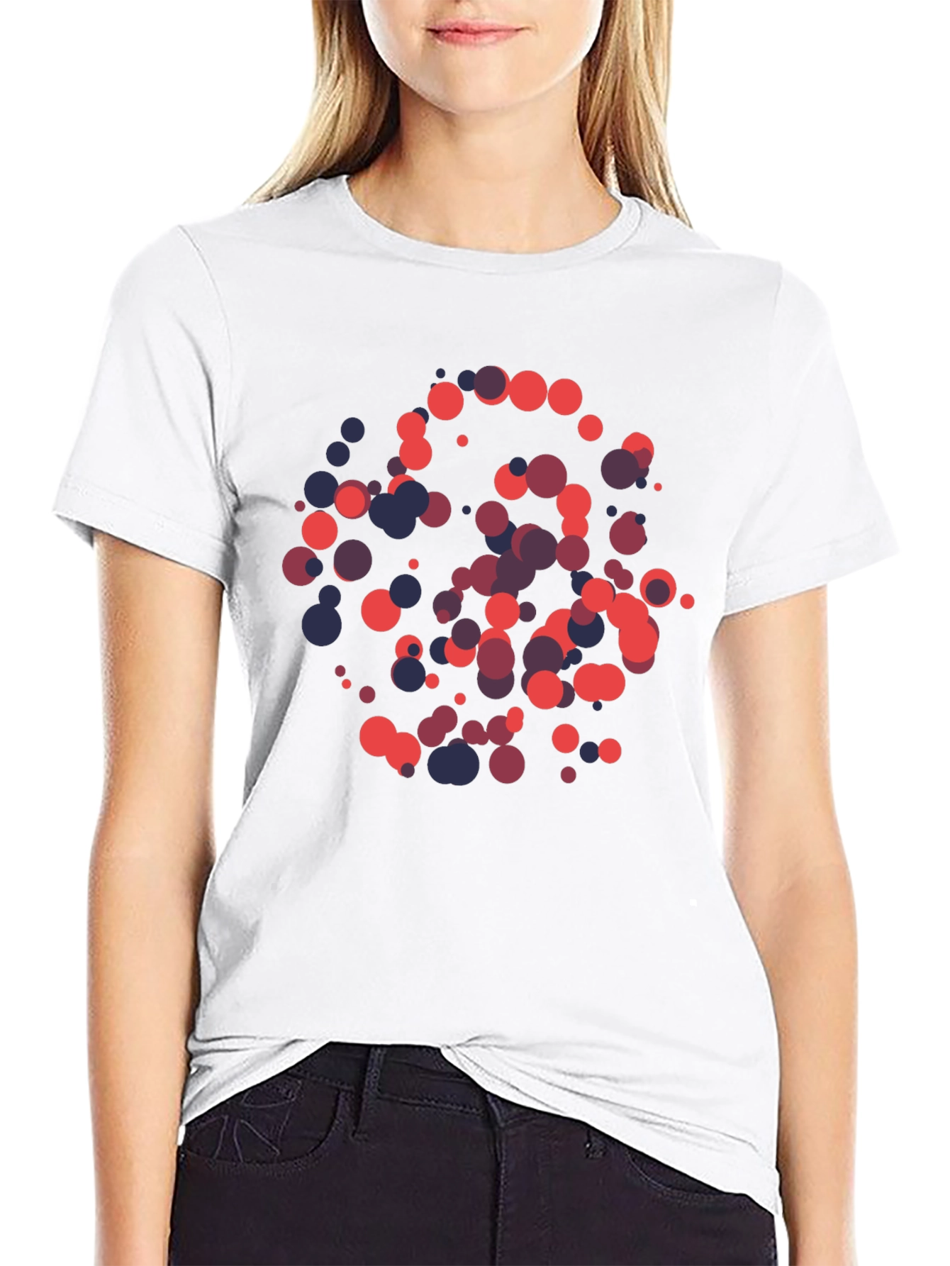 Abstract Circle Pattern Black T-Shirt