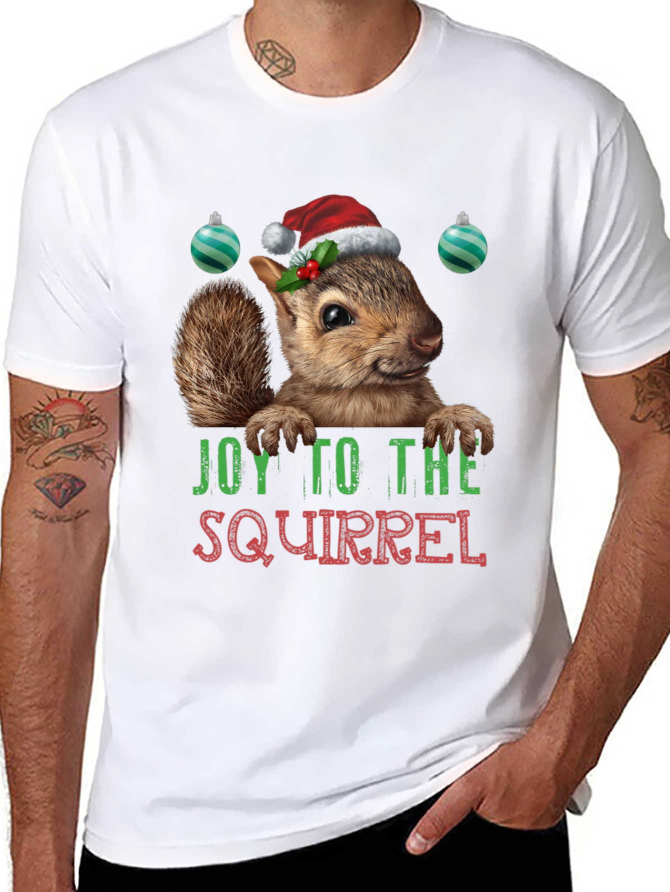 Joy to the Squirrel Christmas Graphic Tee
