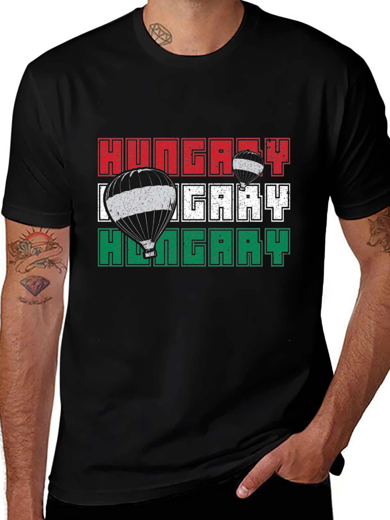 Hungary Flag Hot Air Balloon T-Shirt