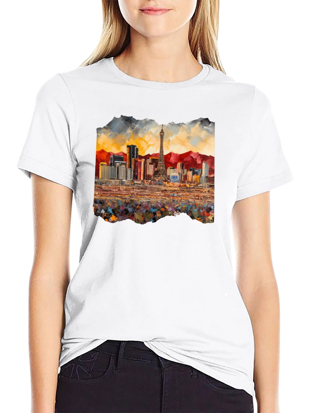Las Vegas Skyline Black T-Shirt
