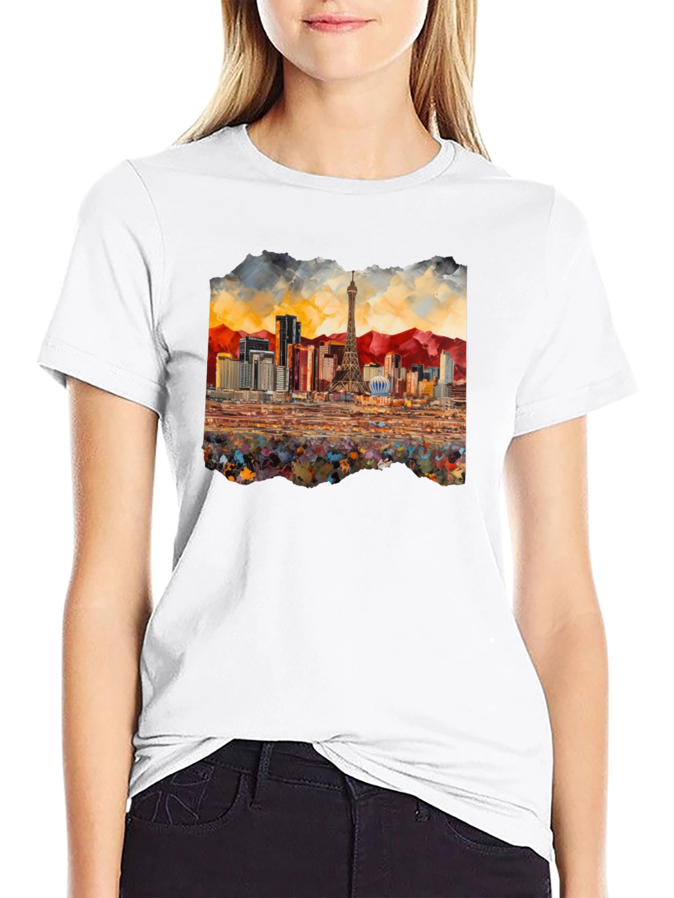 Las Vegas Skyline Black T-Shirt