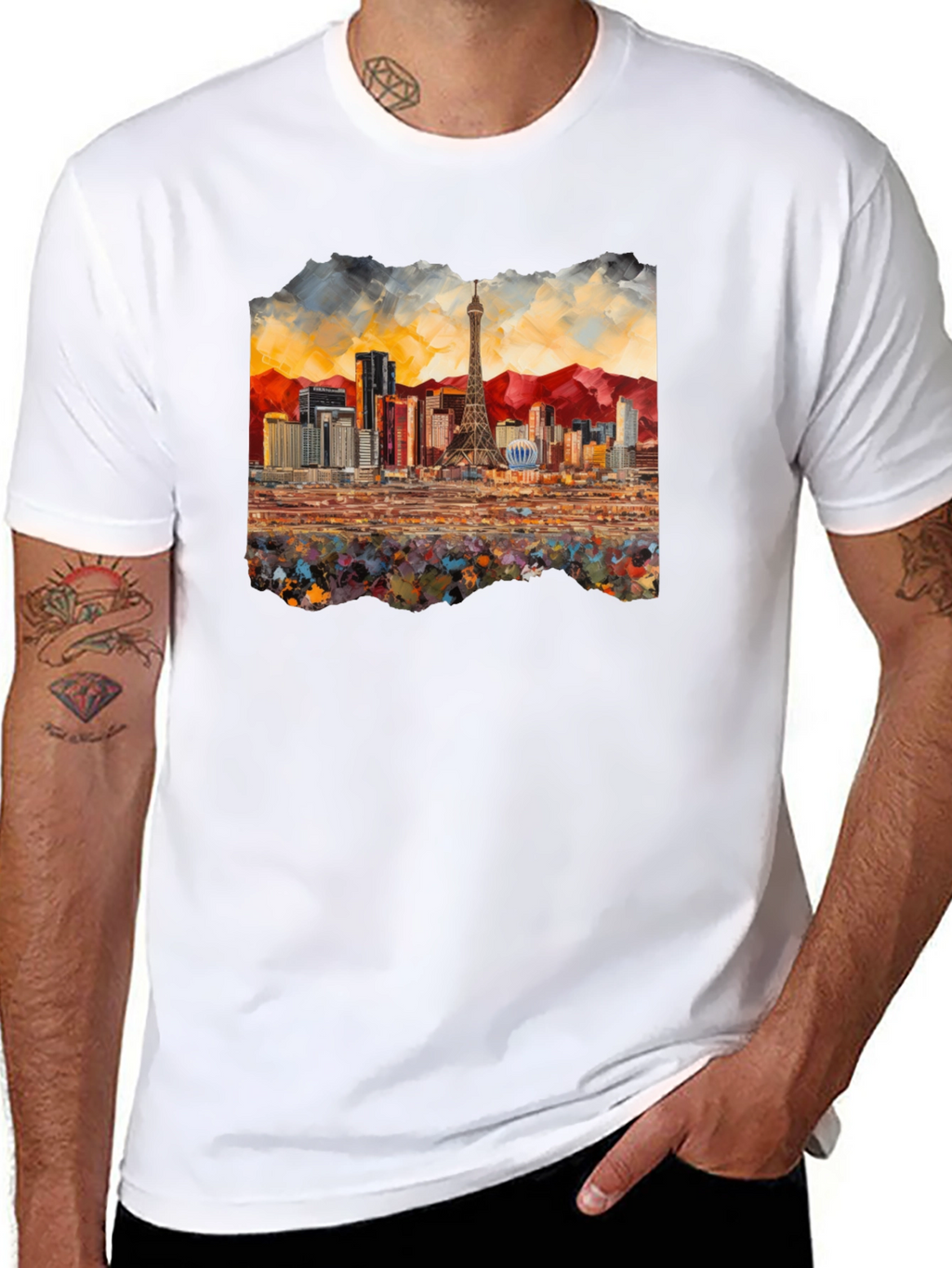 Las Vegas Skyline Black T-Shirt