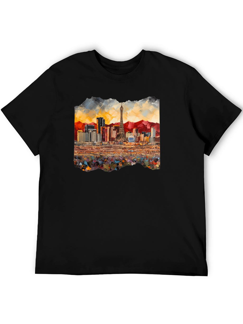 Las Vegas Skyline Black T-Shirt