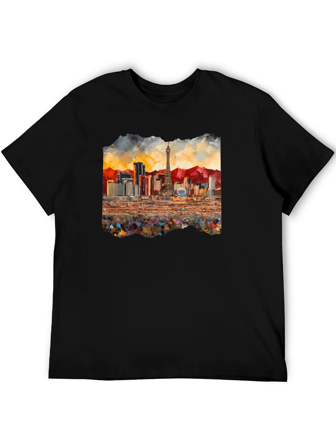 Las Vegas Skyline Black T-Shirt