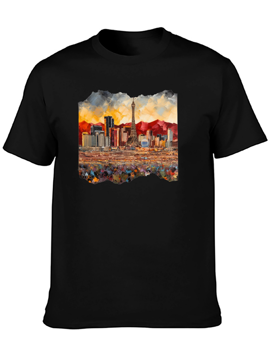 Las Vegas Skyline Black T-Shirt