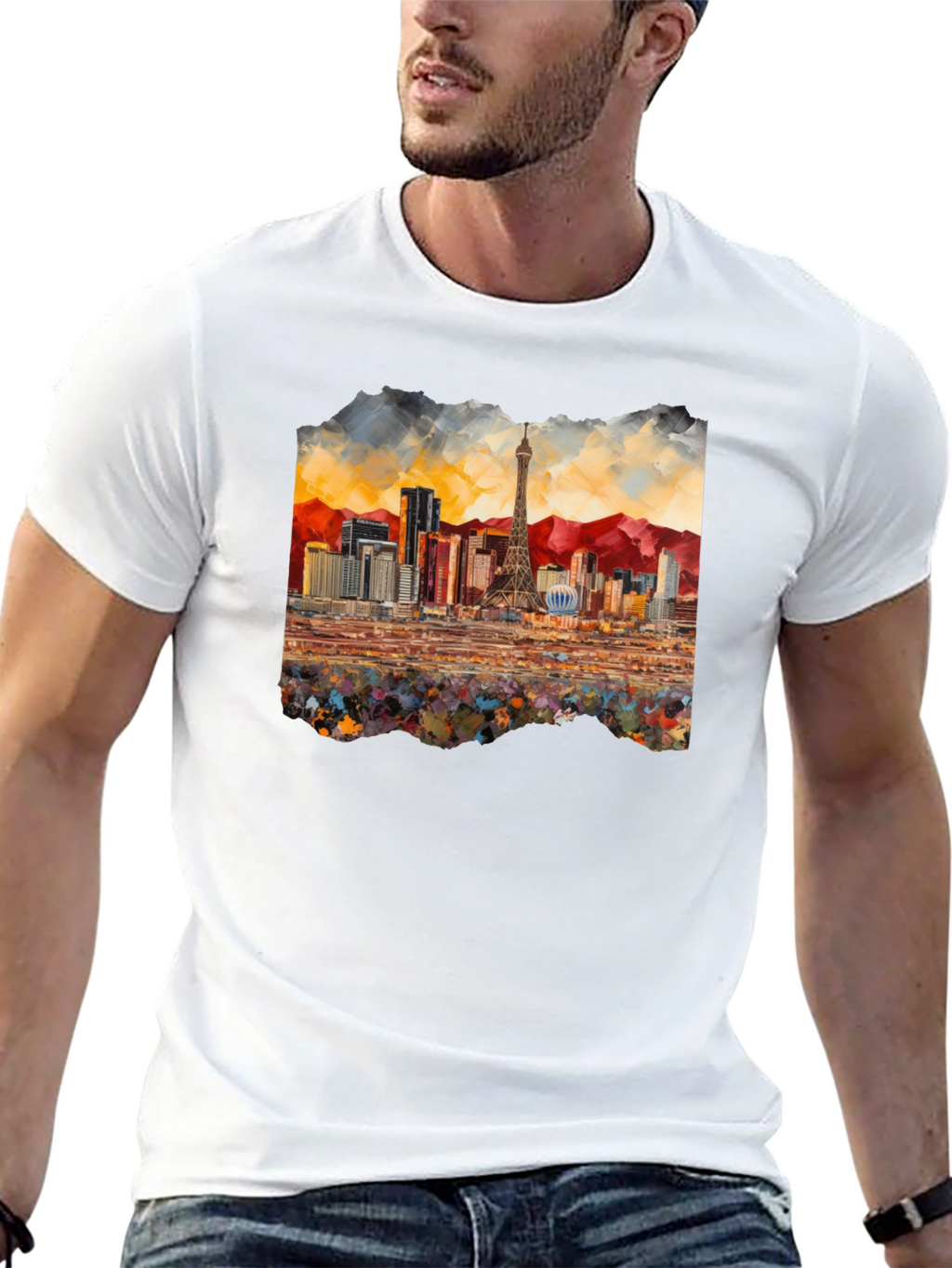 Las Vegas Skyline Black T-Shirt