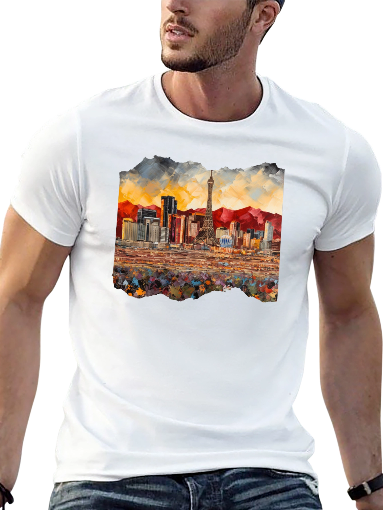Las Vegas Skyline Black T-Shirt