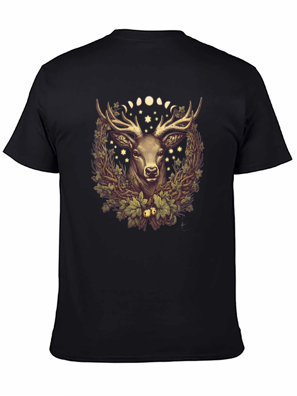 Mystic Deer Graphic Tee - Mens Black T-Shirt