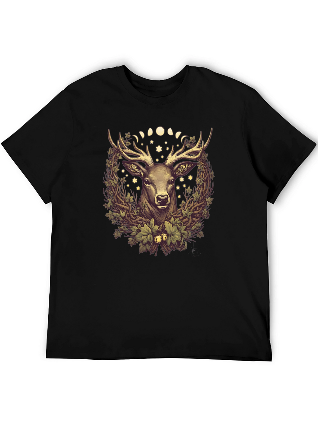 Mystic Deer Graphic Tee - Mens Black T-Shirt