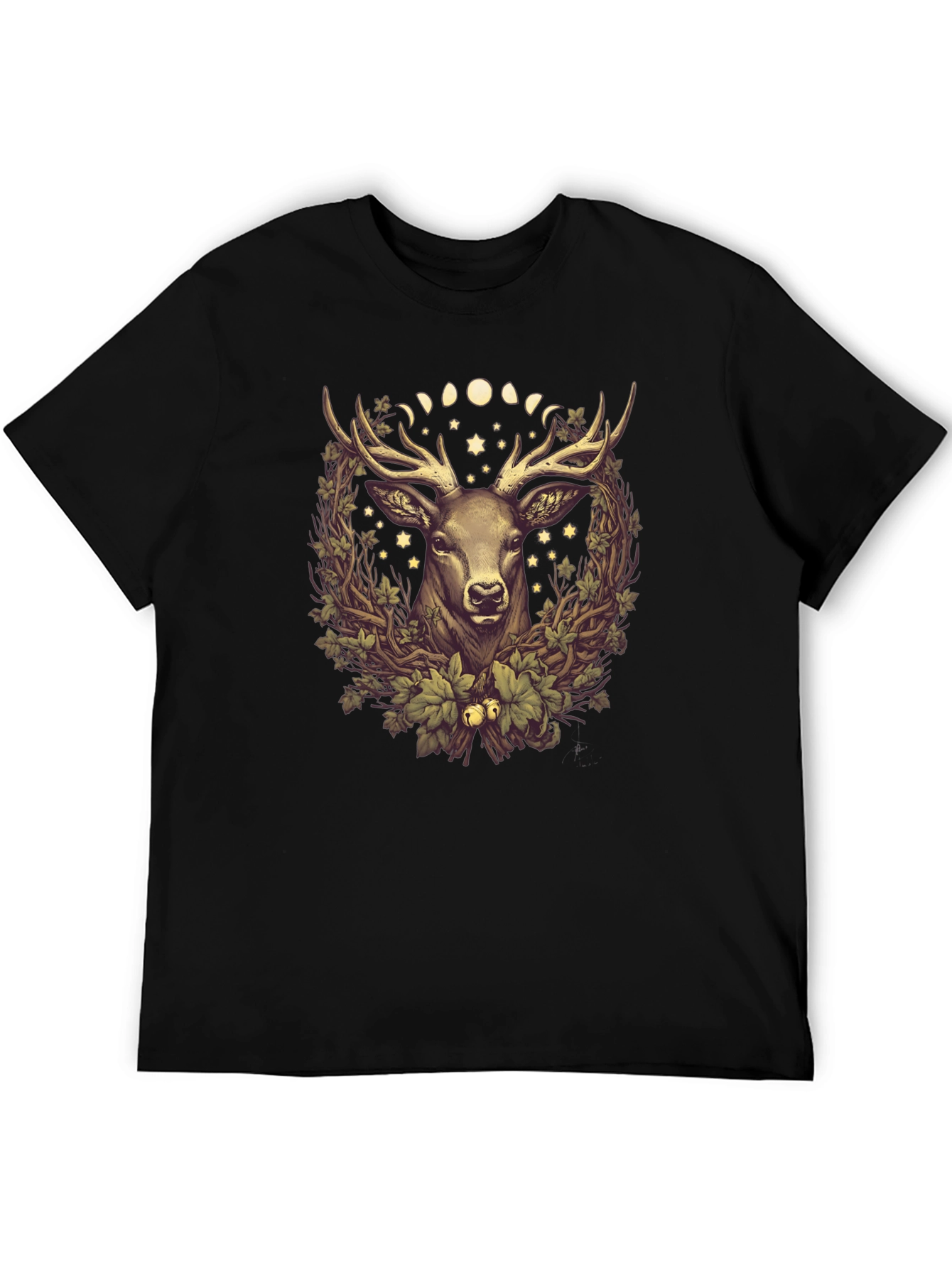 Mystic Deer Graphic Tee - Mens Black T-Shirt